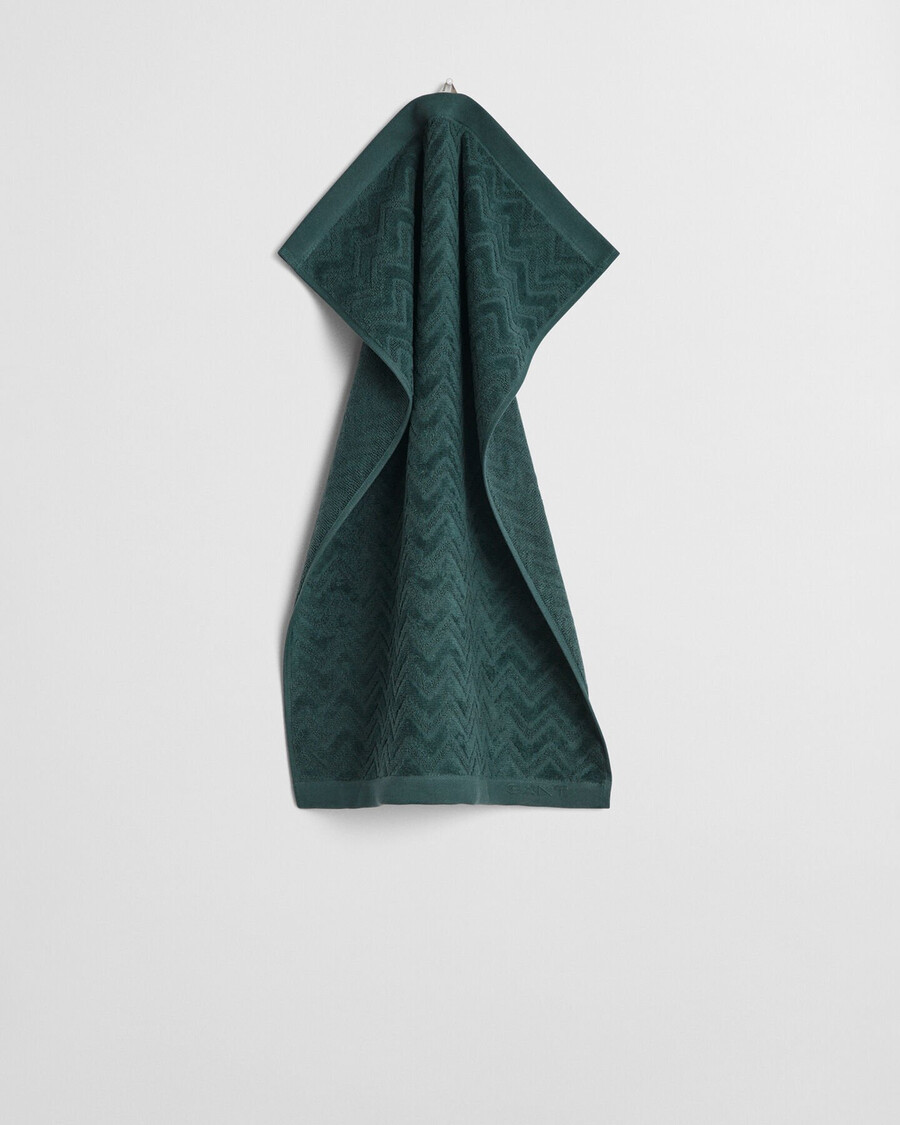 asciugamano jacquard spina di pesce 50x70 - verde tartan