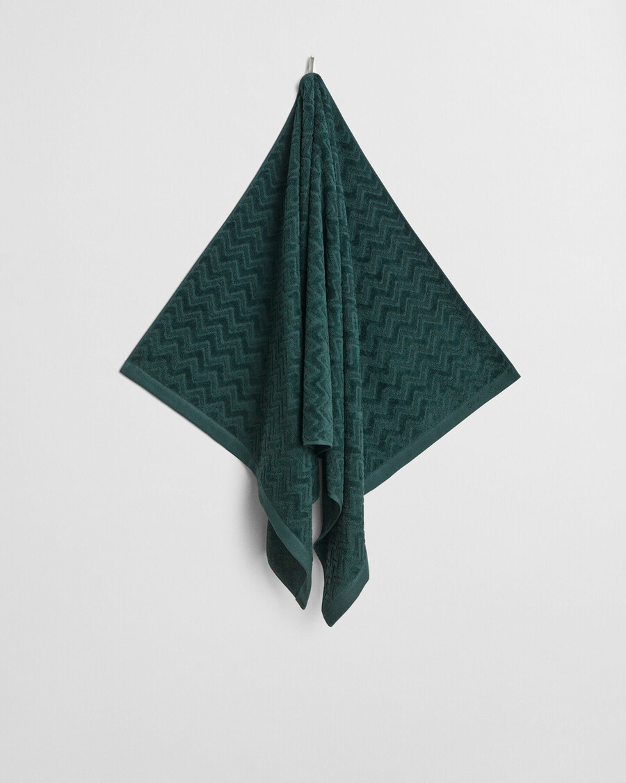asciugamano jacquard spina di pesce 70x140 - verde tartan