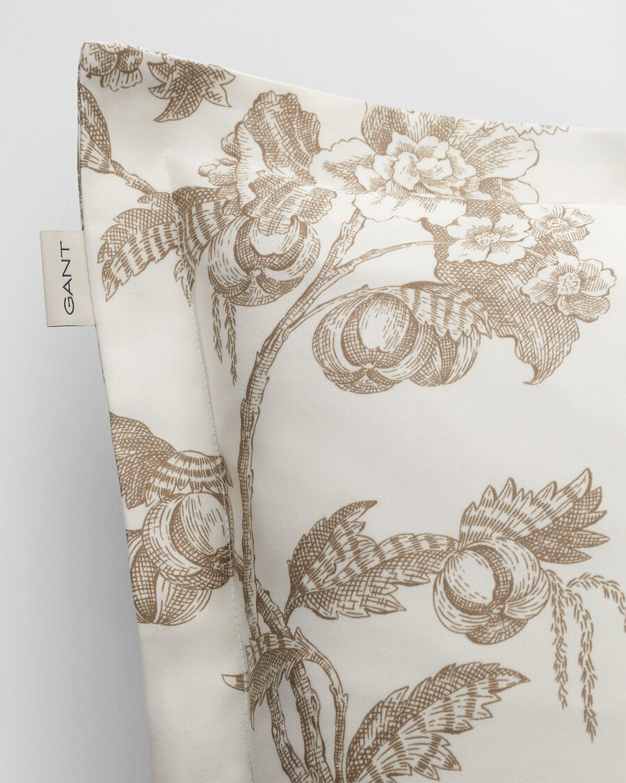 federa con stampa ad albero - beige talpa