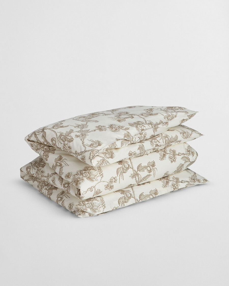 piumino matrimoniale con stampa ad albero - beige talpa