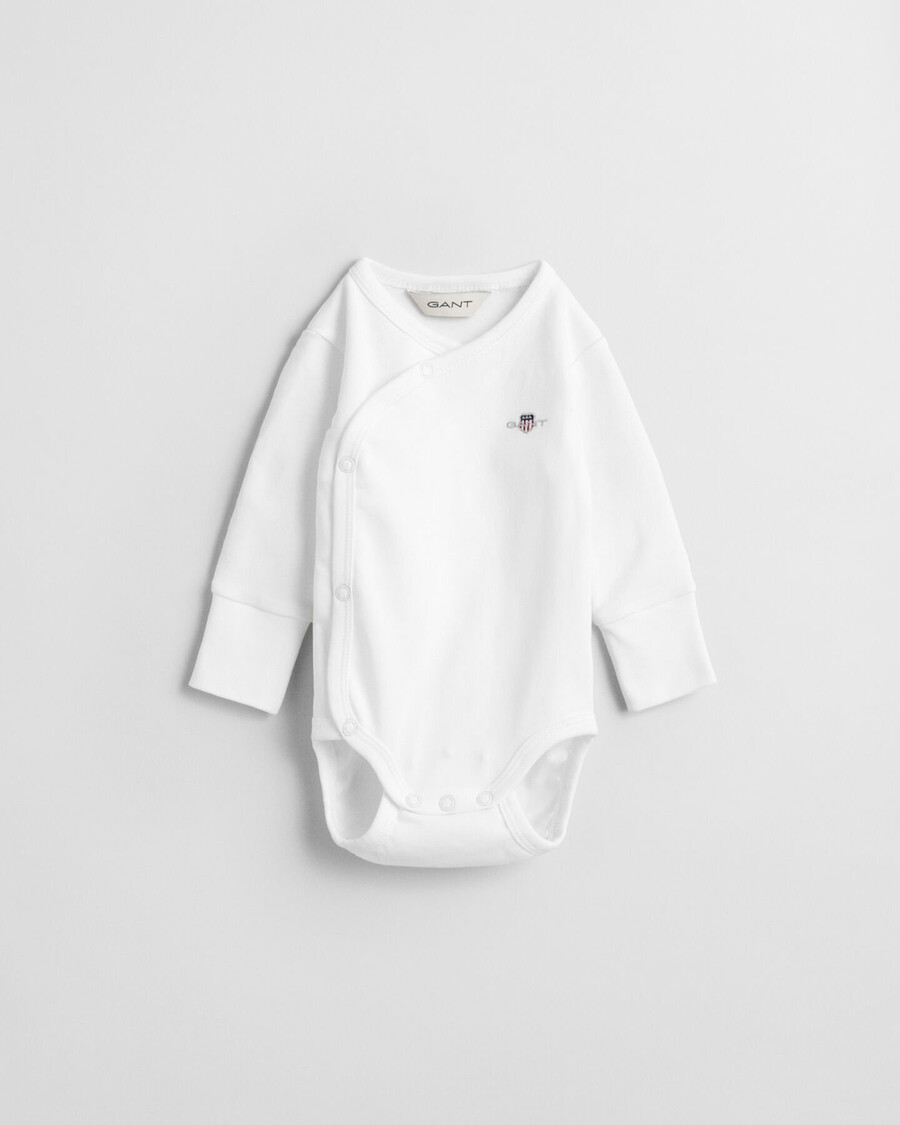 body a maniche lunghe baby shield - bianco