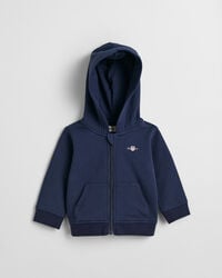 felpa con cappuccio baby shield zip - marina