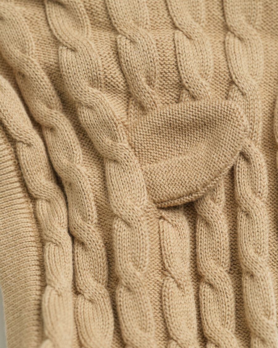 cardigan in maglia di cotone a trecce per neonati - cachi scuro