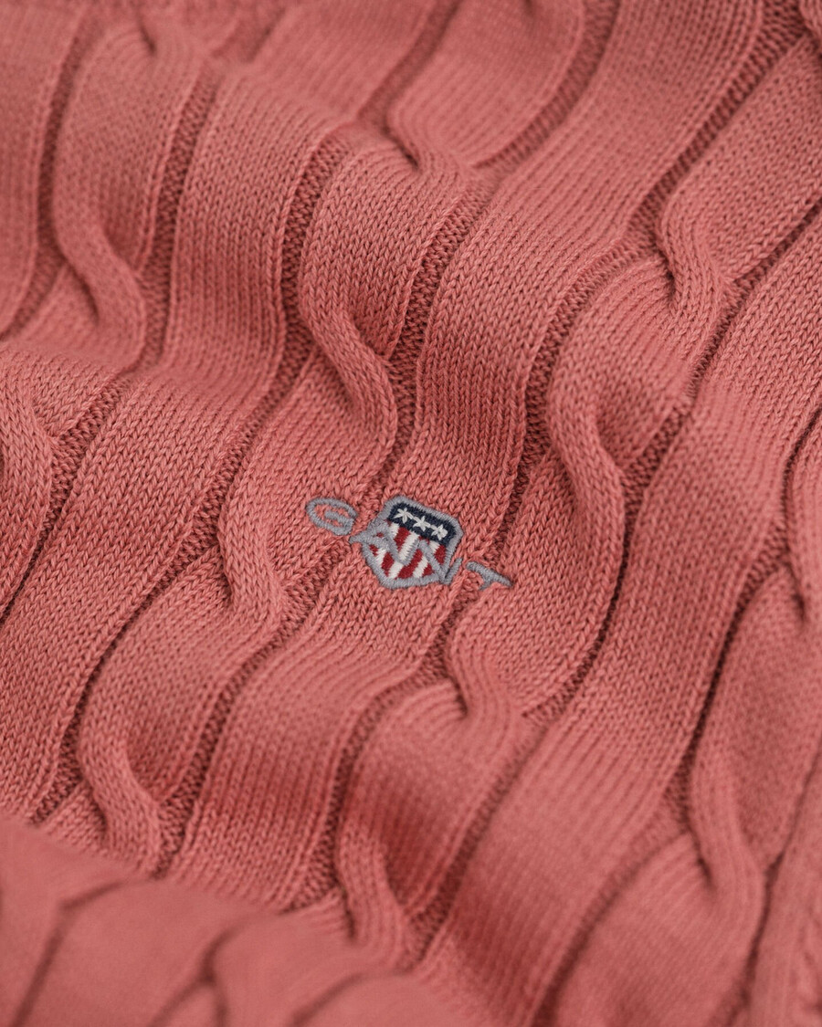 maglione girocollo in maglia di cotone elasticizzato per ragazze adolescenti - mattone sbiadito