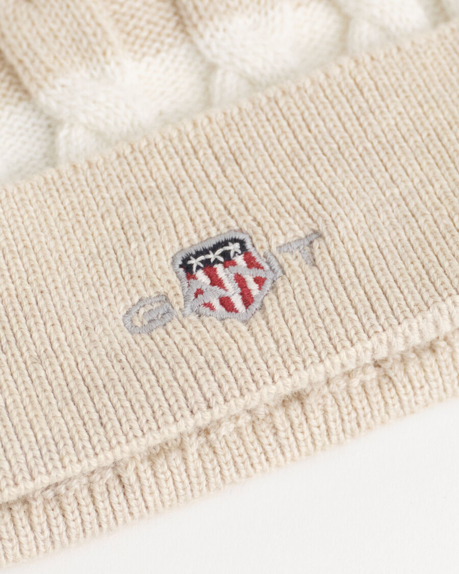 berretto a righe baby shield - beige chiaro melange
