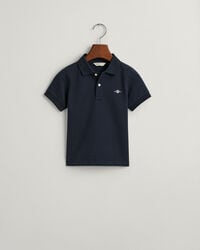 polo in piqué shield per bambini - blu sera