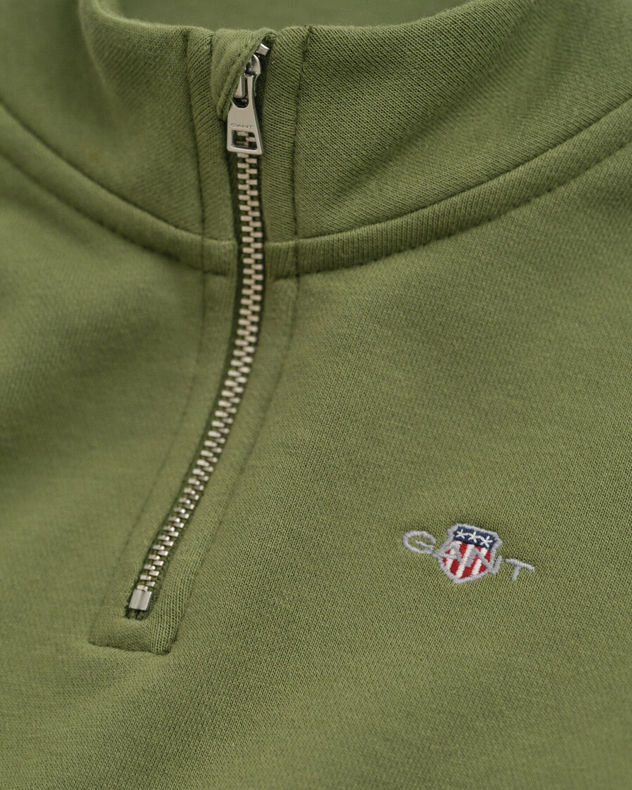 felpa con mezza zip kids shield - verde oliva