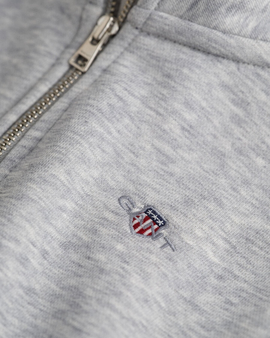 felpa con mezza zip kids shield - grigio chiaro melange