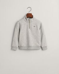 felpa con mezza zip kids shield - grigio chiaro melange