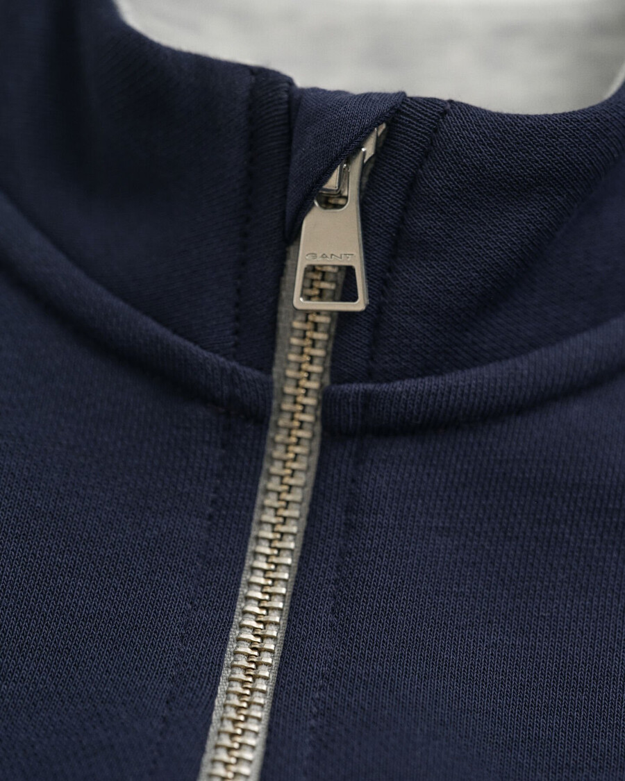 felpa con mezza zip color block per bambini - grigio chiaro melange