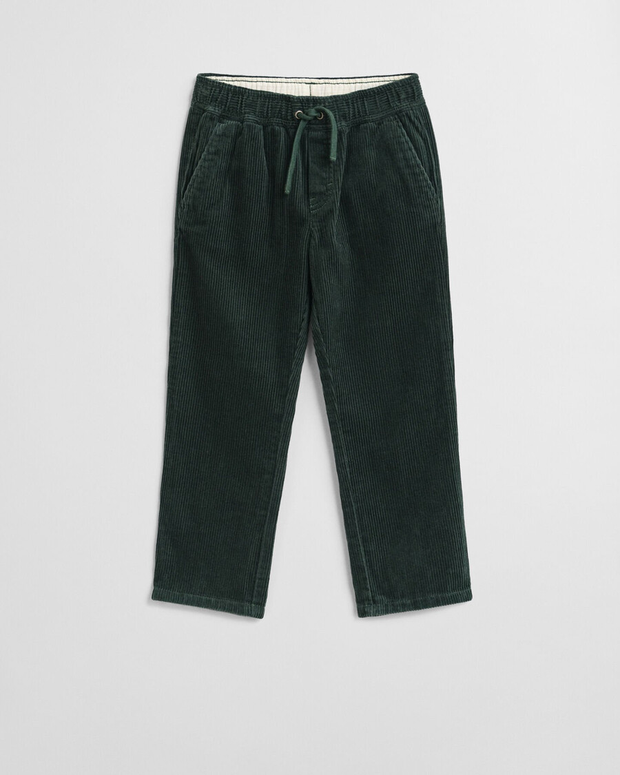 pantaloni pullon in velluto a coste per bambini - verde tartan