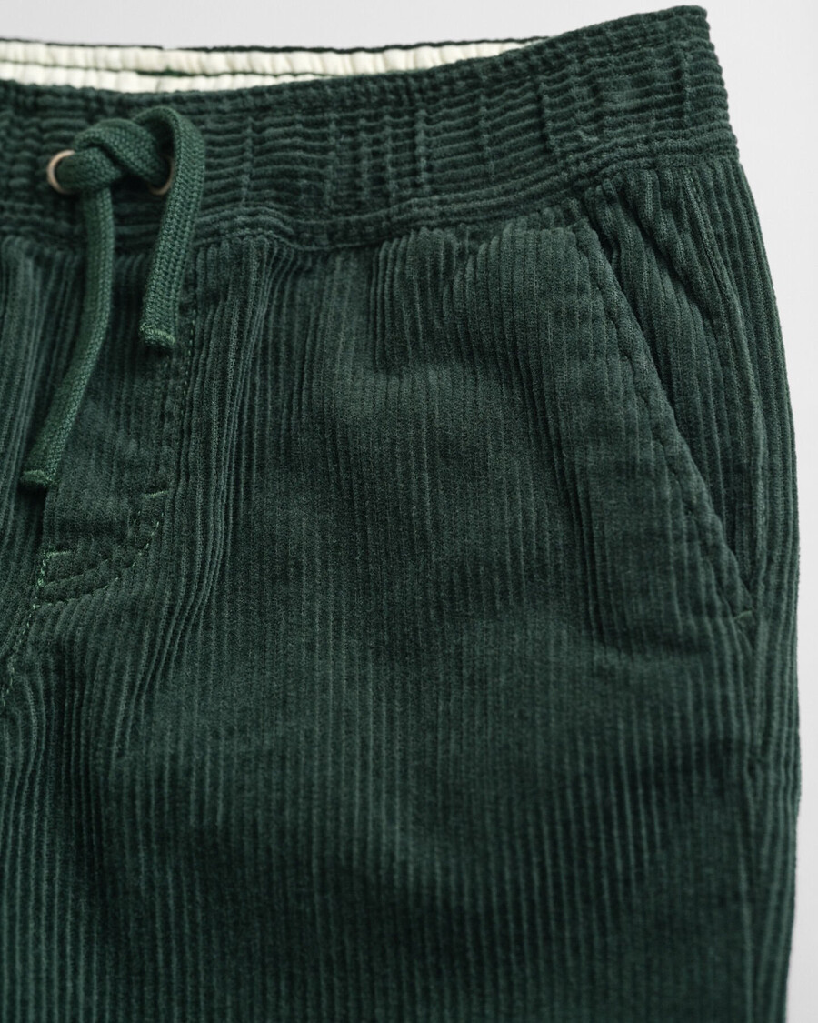 pantaloni pullon in velluto a coste per bambini - verde tartan