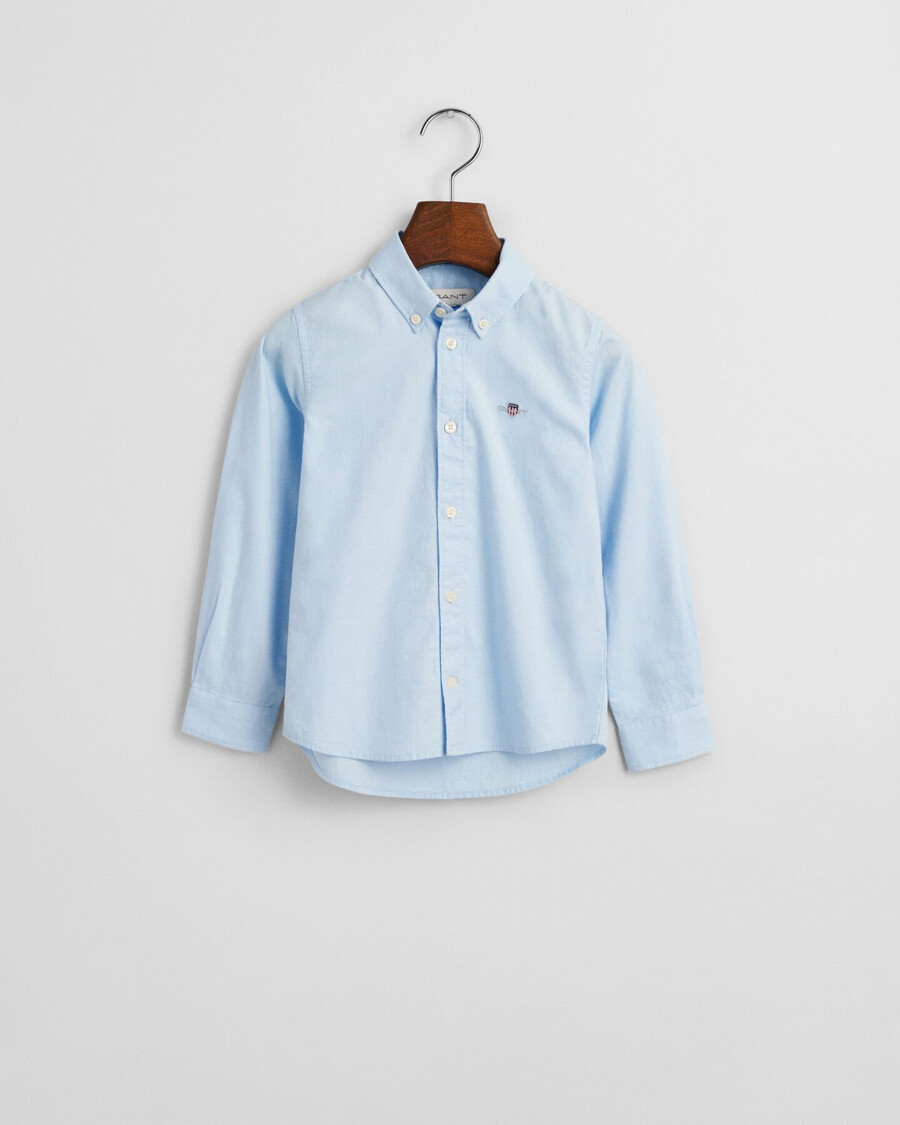 camicia oxford kids shield - capri blue