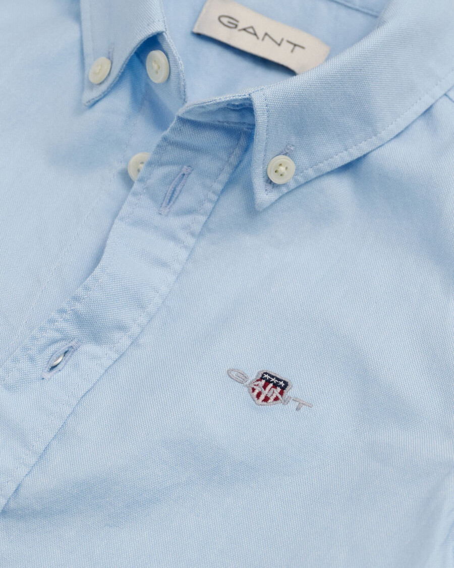 camicia oxford kids shield - capri blue