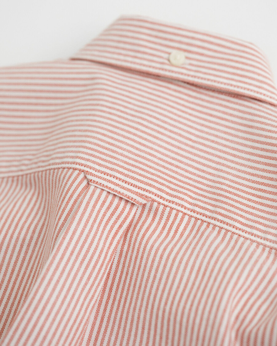 camicia oxford a righe per bambini - arancione intenso