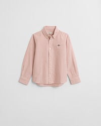 camicia oxford a righe per bambini - arancione intenso