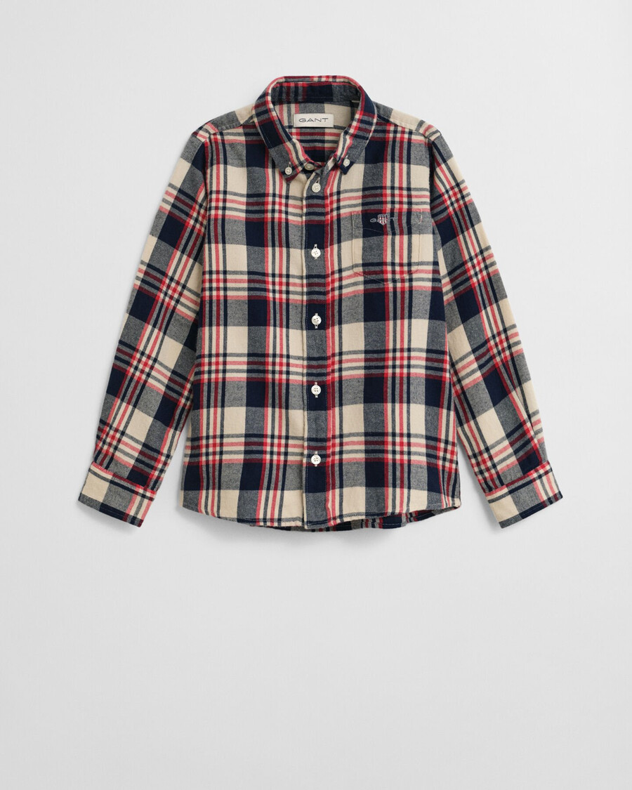 camicia in flanella a quadri per bambini - rosso rubino