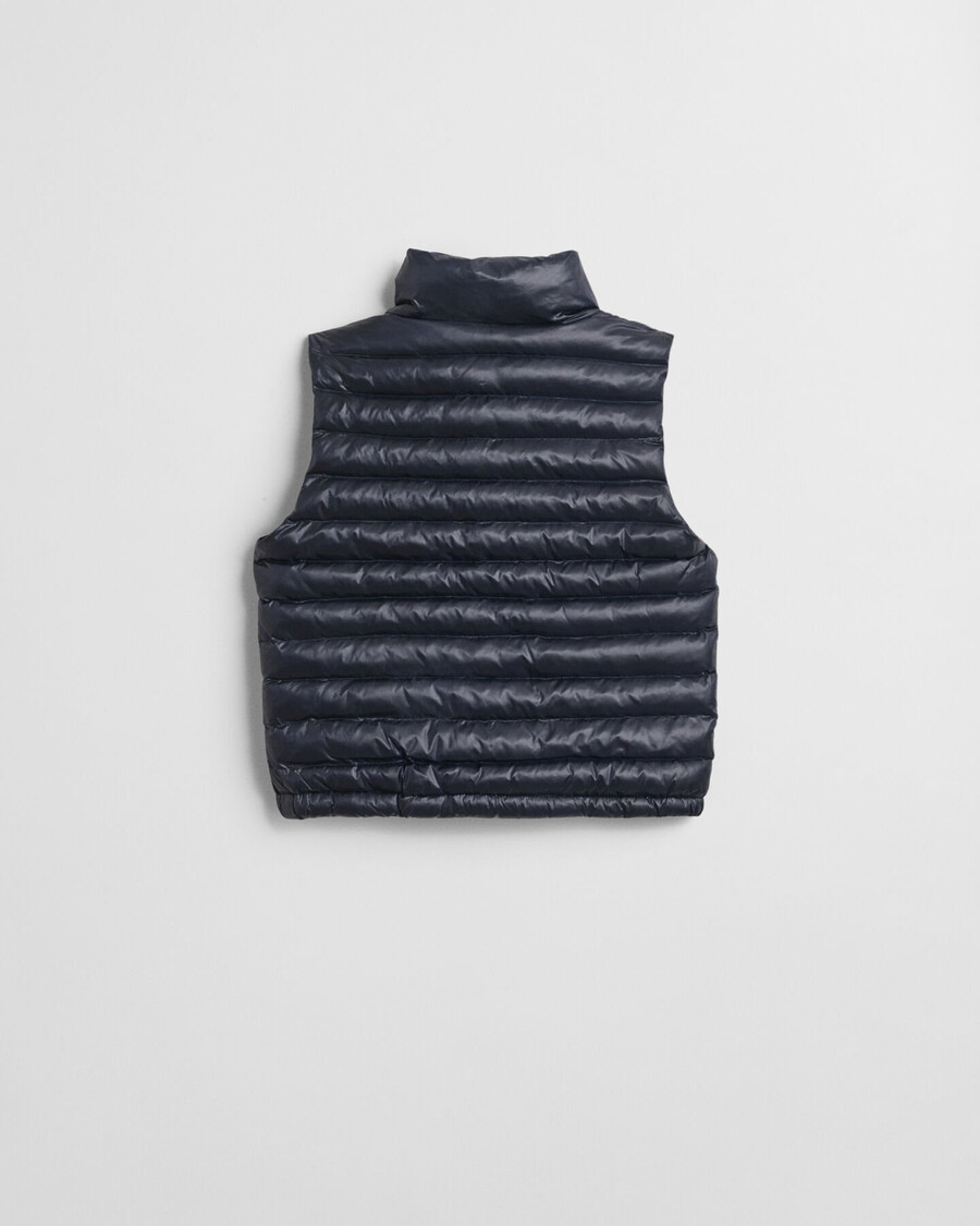 gilet imbottito leggero e lucido per bambini - blu sera