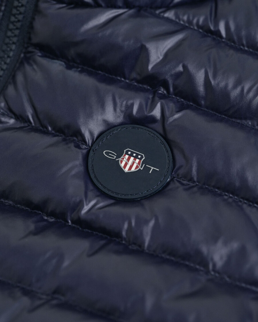 gilet imbottito leggero e lucido per bambini - blu sera