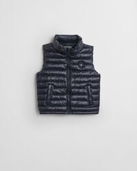 gilet imbottito leggero e lucido per bambini - blu sera