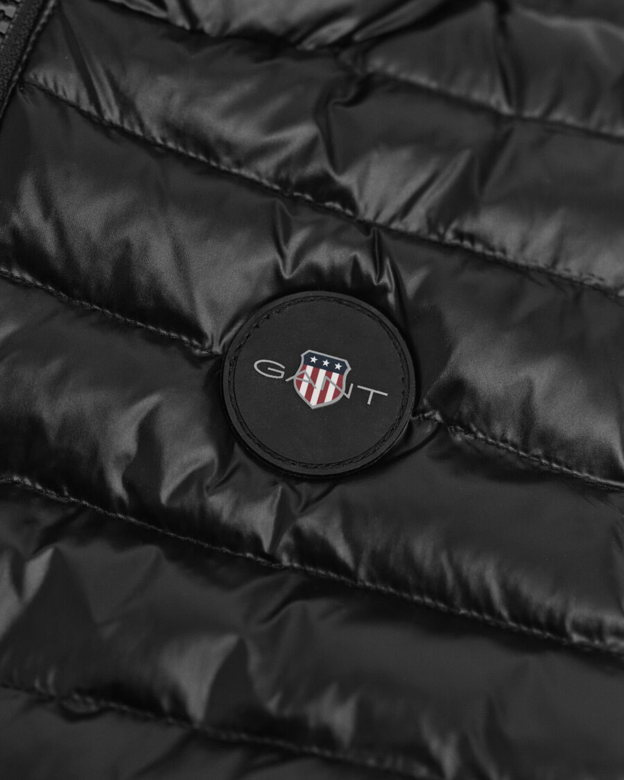gilet imbottito leggero e lucido per bambini - nero