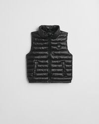 gilet imbottito leggero e lucido per bambini - nero