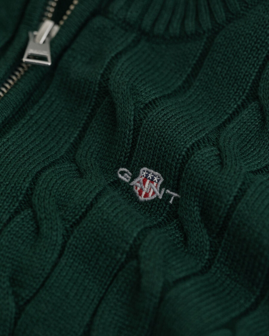maglione per bambini in cotone con mezza zip - verde tartan