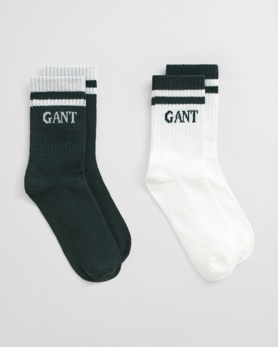calzini sportivi a righe per bambini confezione da 2 - verde tartan