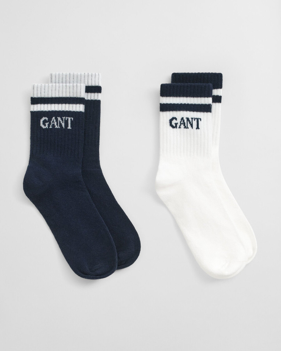 calzini sportivi a righe per bambini confezione da 2 - blu sera