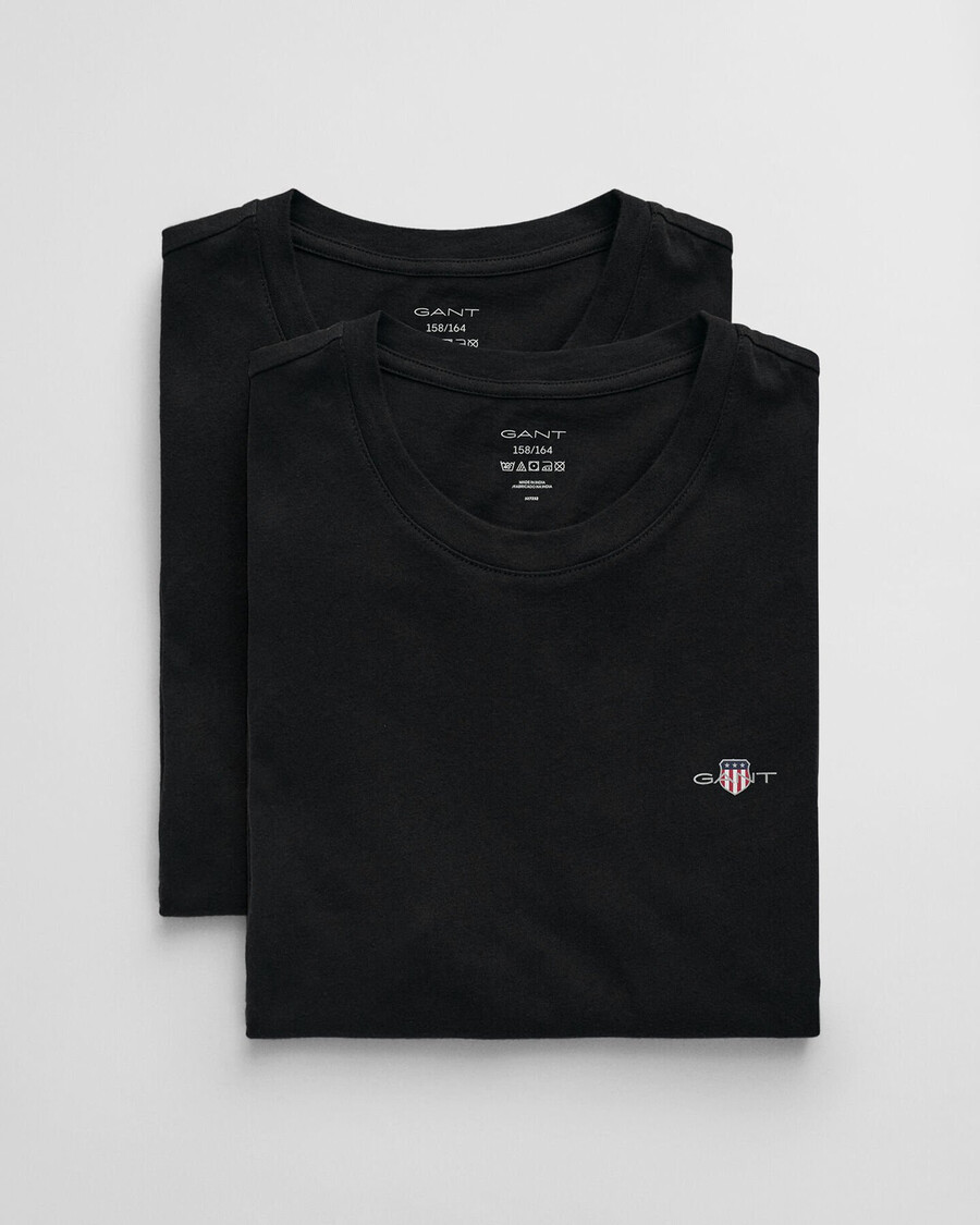confezione da 2 magliette girocollo per adolescenti - nero
