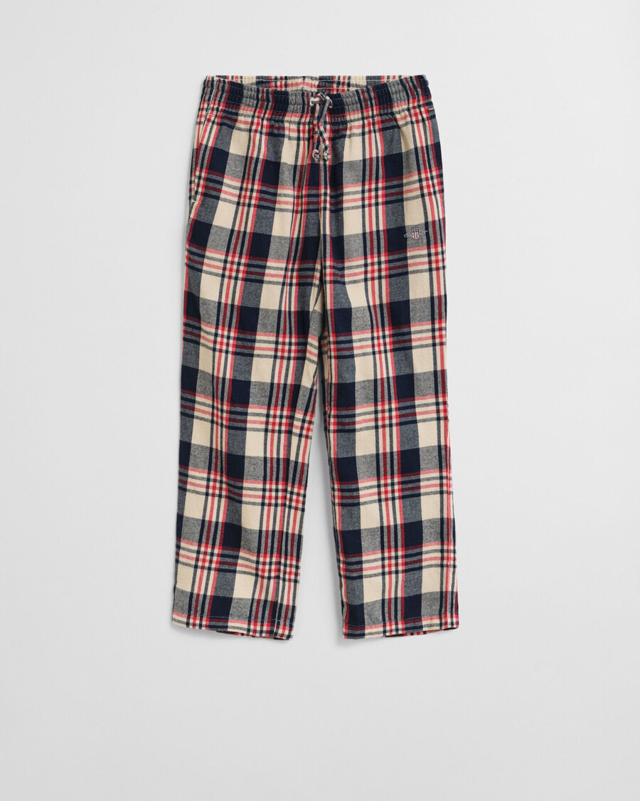 pantaloni del pigiama in flanella a quadri per bambini - rosso rubino
