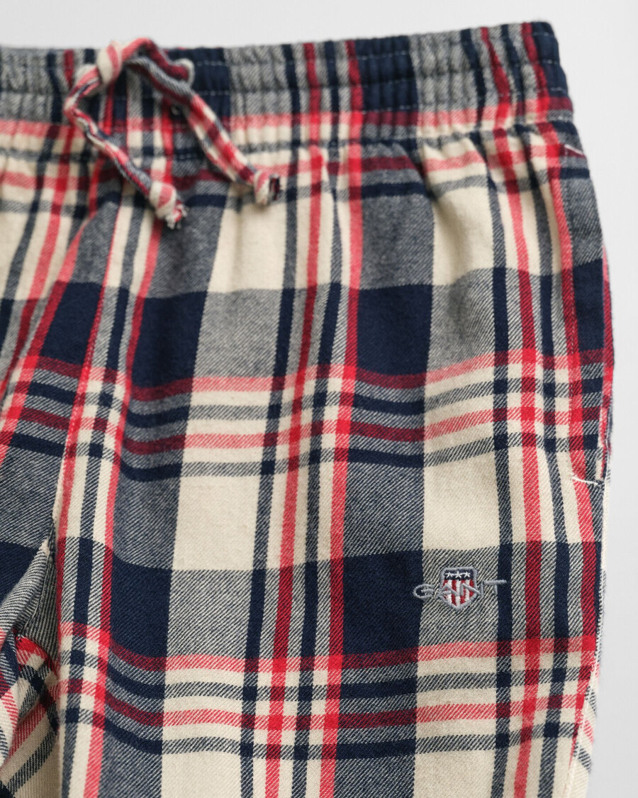 pantaloni del pigiama in flanella a quadri per bambini - rosso rubino
