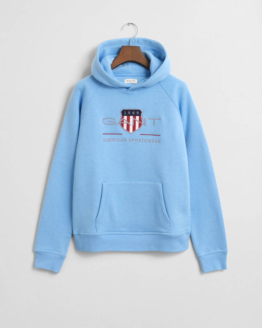 felpa con cappuccio teens archive shield - dream blue