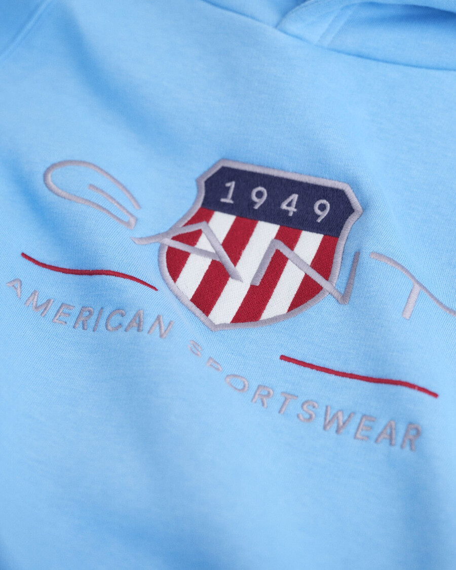 felpa con cappuccio teens archive shield - dream blue