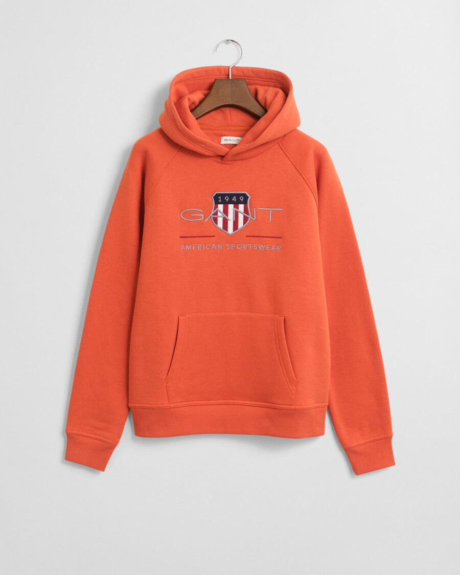 felpa con cappuccio teens archive shield - arancione intenso