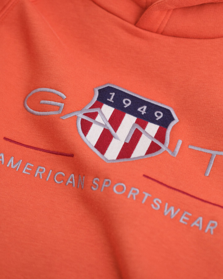 felpa con cappuccio teens archive shield - arancione intenso