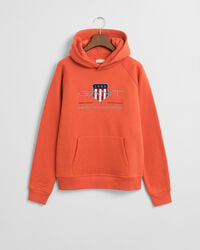 felpa con cappuccio teens archive shield - arancione intenso