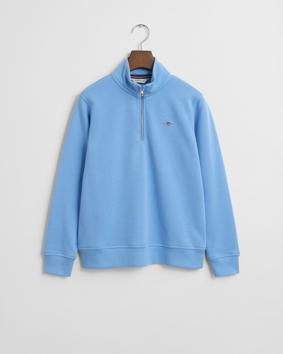 felpa con mezza zip teens shield - dream blue
