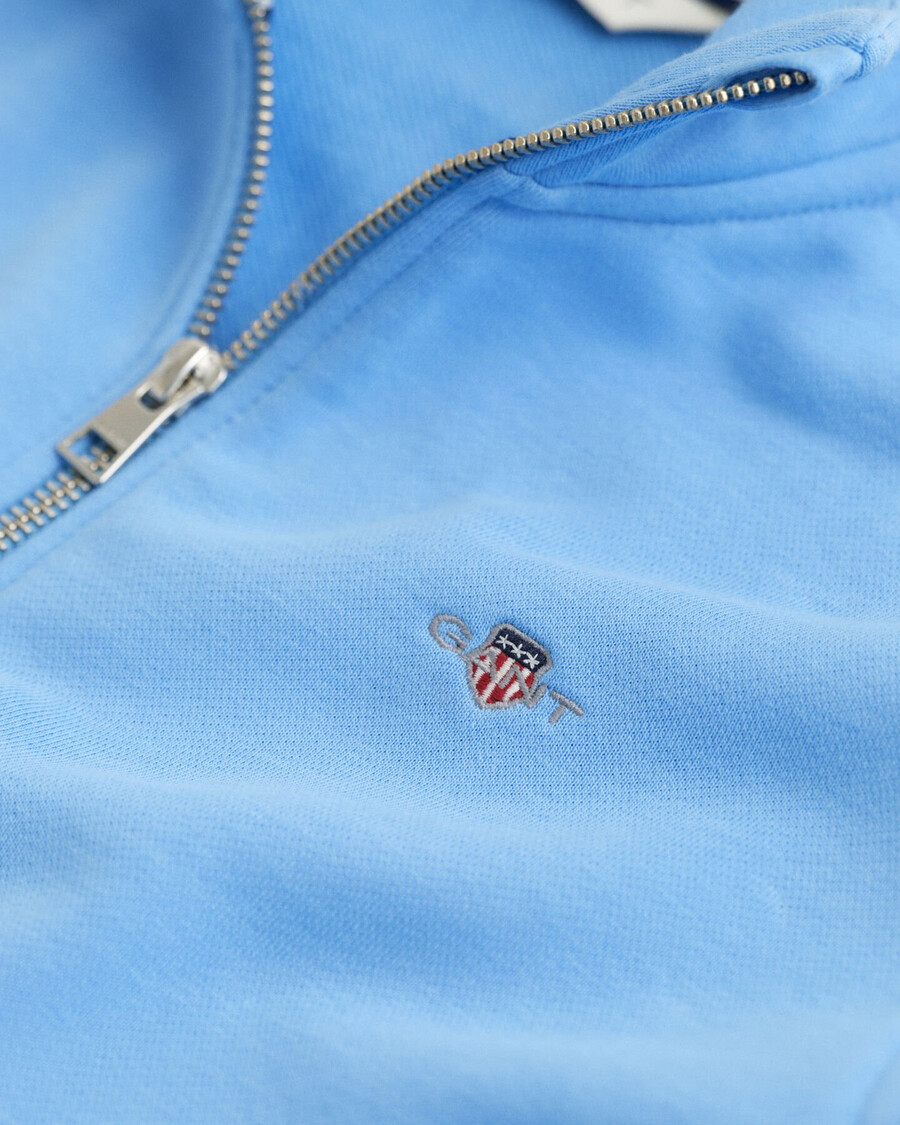 felpa con mezza zip teens shield - dream blue
