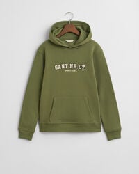 felpa con cappuccio grafica per adolescenti - verde oliva
