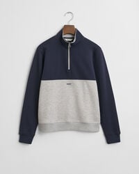 felpa con mezza zip bloccata per adolescenti - grigio chiaro melange