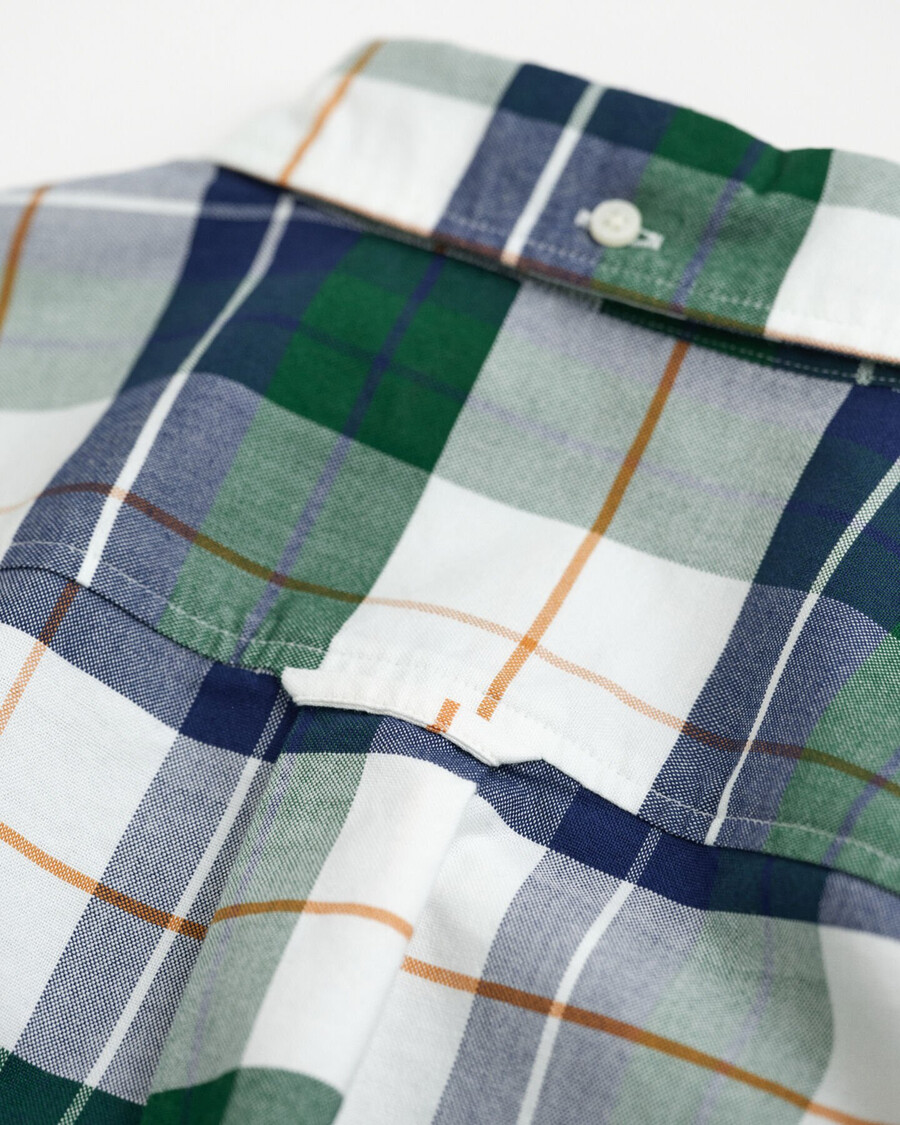 camicia oxford a quadri per adolescenti - verde foresta