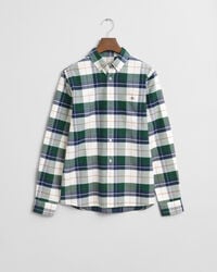 camicia oxford a quadri per adolescenti - verde foresta