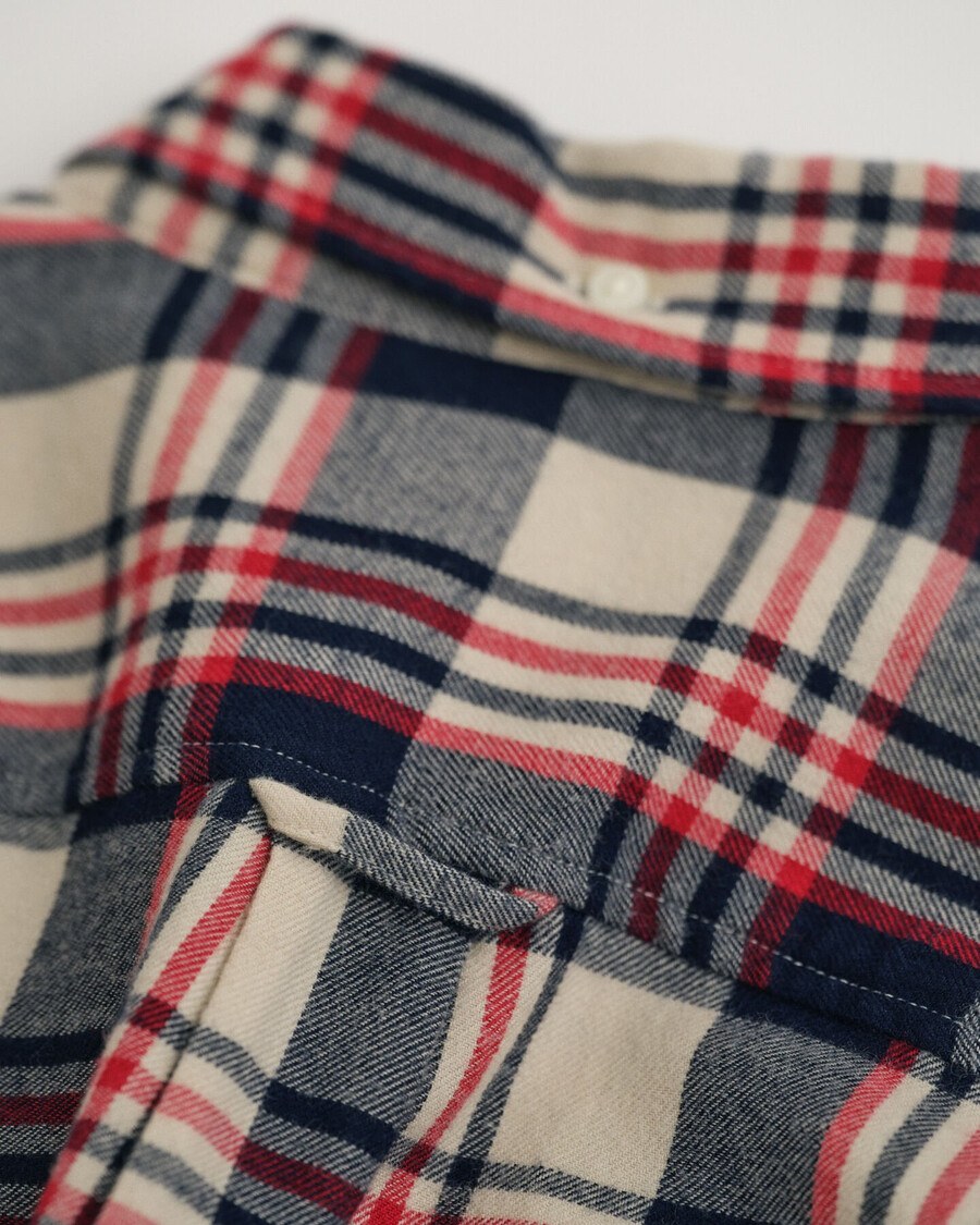 camicia in flanella a quadri per adolescenti - rosso rubino