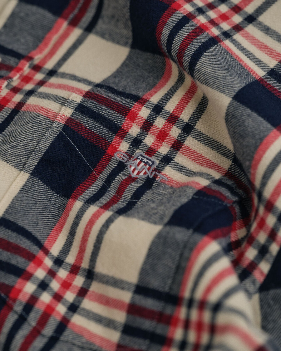 camicia in flanella a quadri per adolescenti - rosso rubino