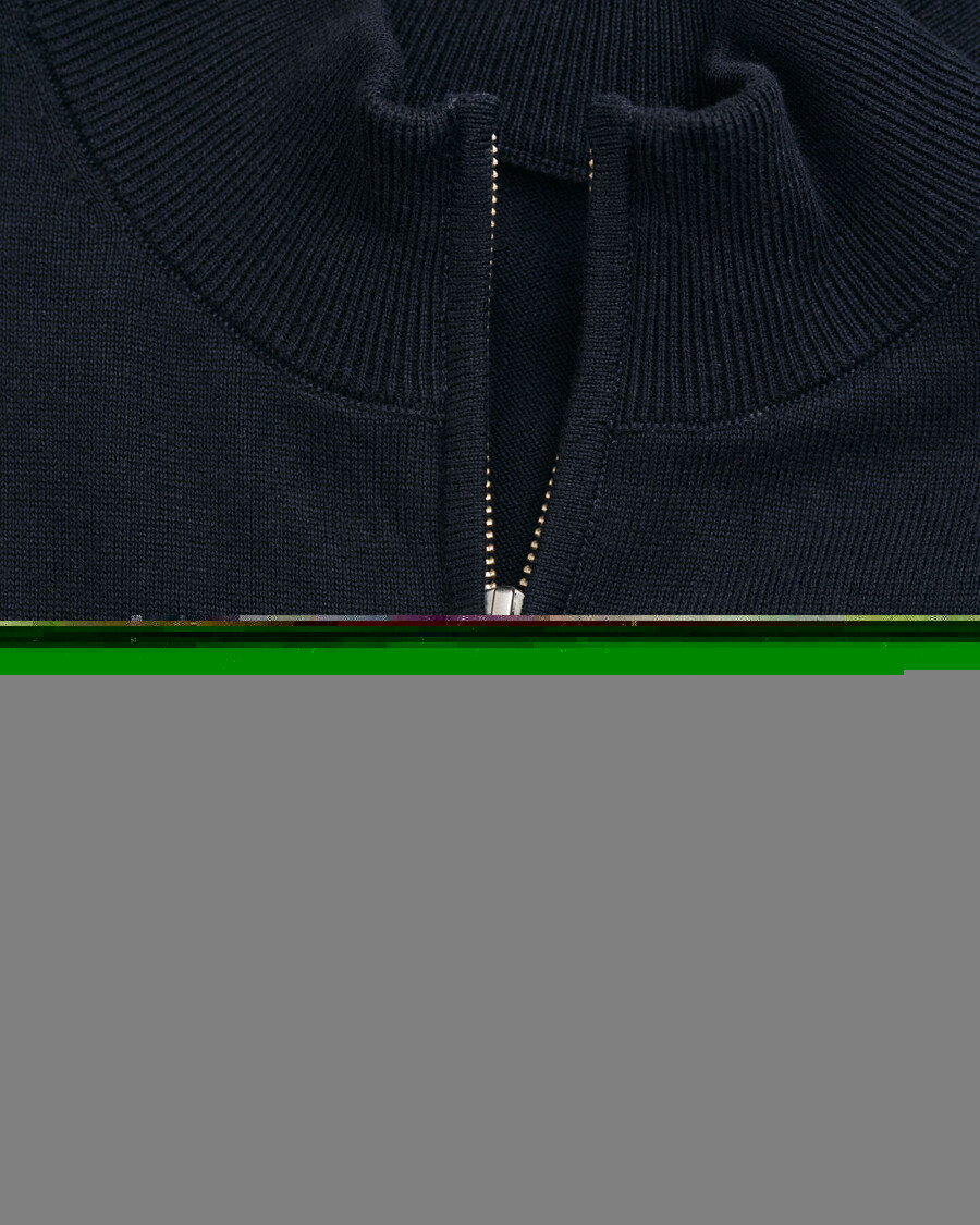 maglione con mezza zip in cotone teens shield - blu sera