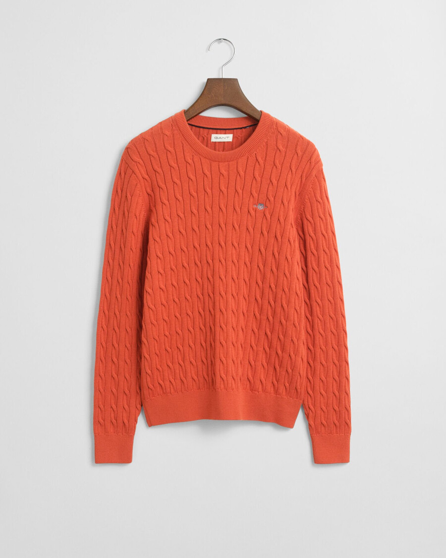 maglione girocollo in maglia di cotone teens shield - arancione intenso