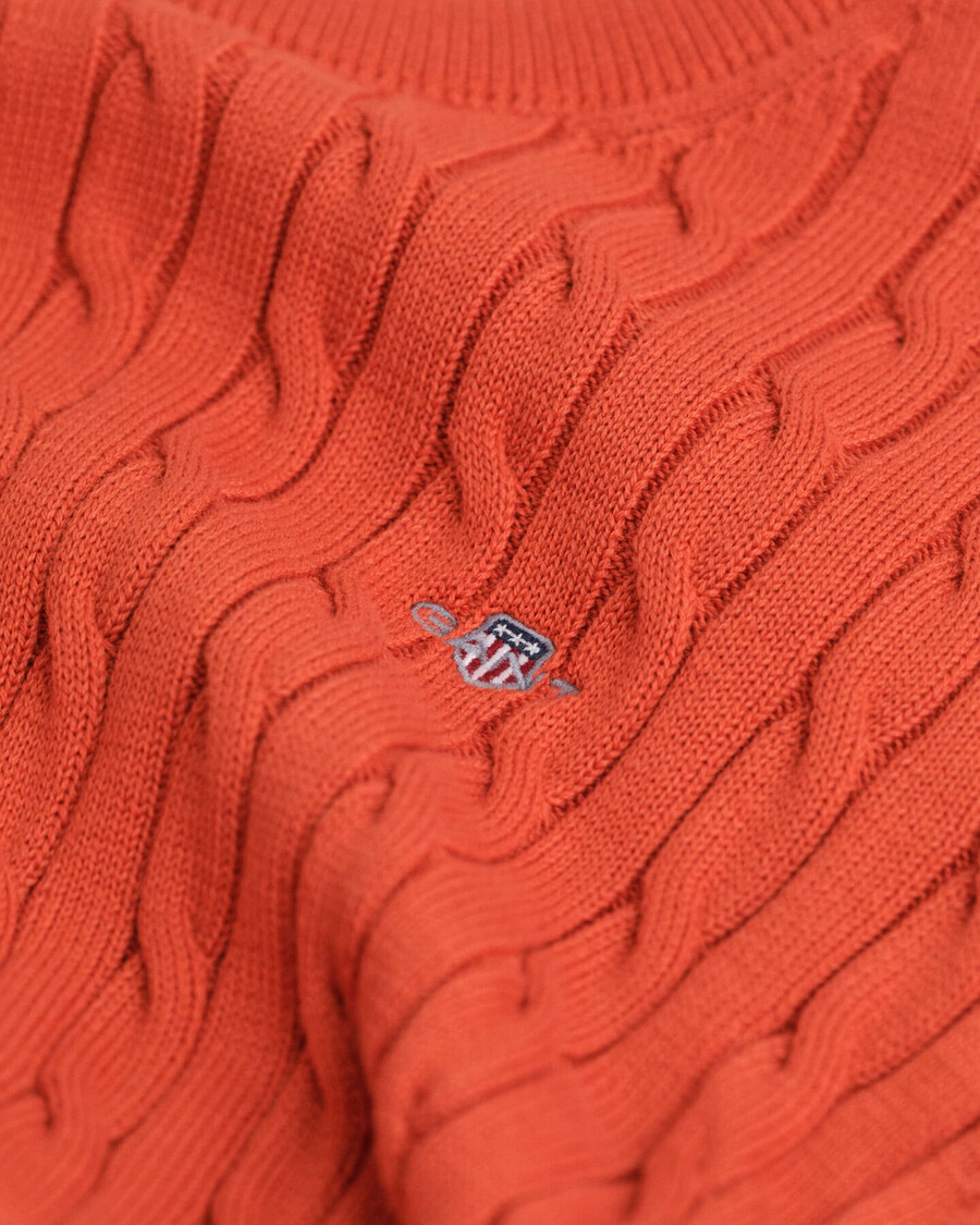 maglione girocollo in maglia di cotone teens shield - arancione intenso