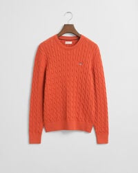 maglione girocollo in maglia di cotone teens shield - arancione intenso