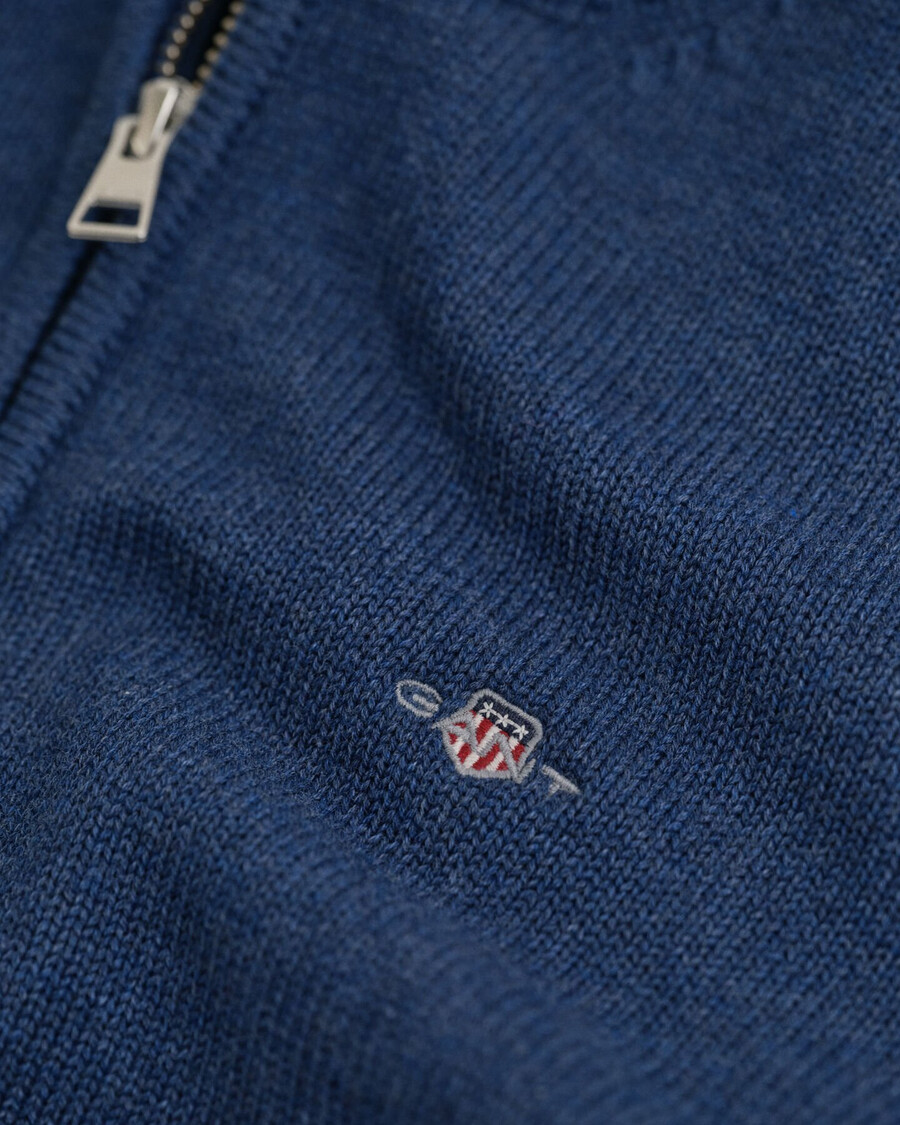 maglione casual in cotone con mezza cerniera per adolescenti - dk jeansblue melange